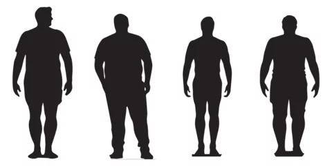 Foto op Canvas Silhouette fat and thin people vector illustration. man silhouette vector collection © SilhouetteStore