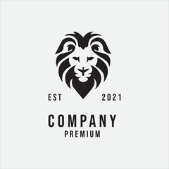 Naklejka premium Lion Head Flat logo designs vector