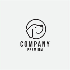 Dog Head Monoline Logo designs vector