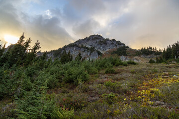 sunset in the mountains
