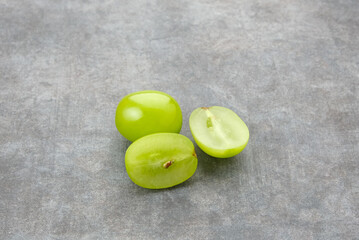 Green sweet grapes, ripe harvest. Delicious and healthy snack. 
