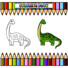 Cartoon brontosaurus for coloring book © Ciputra