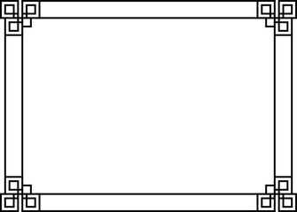 Simple Certificate Black Frame Border Line Vector