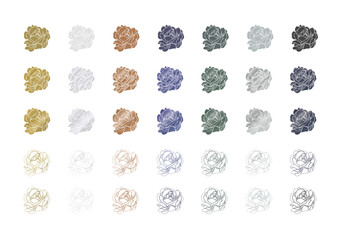 メタリックなバラの花セット