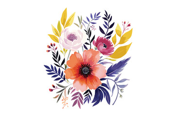 Watercolor Love shape Arrangements Florals
