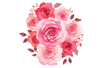 Watercolor Love shape Arrangements Florals
