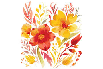 Watercolor Love shape Arrangements Florals
