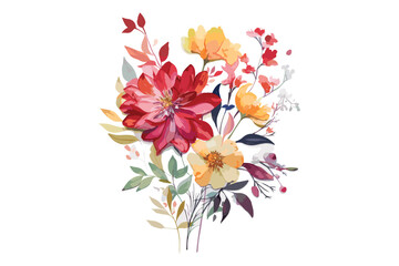 Watercolor Love shape Arrangements Florals
