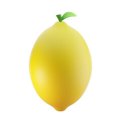 yellow lemon fruit 3d illustration