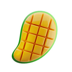 sliced mango fruit 3d illustration