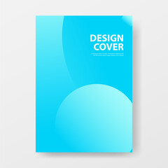 Cyan Simple Gradient Abstract Cover or Poster Design Template
