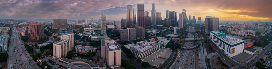 Panorama of downtown Los Angeles CA