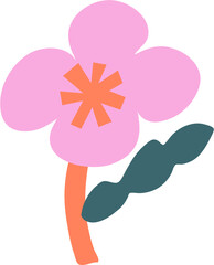 trendy abstract floral illustration hand drawn