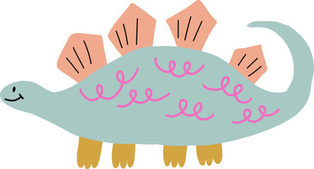 Kidcore Hand drawn cute dinosaurs illustration