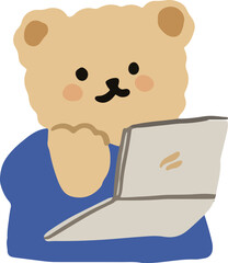 Cute Korean Bear Illustration
