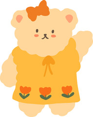 Cute Korean Bear Illustration