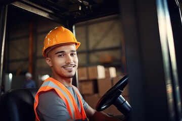 Productive Team Warehouse Staff Working Together