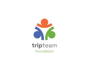 Colorful triple team people logo