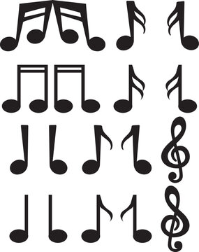  Music note Icon set Vector illustration