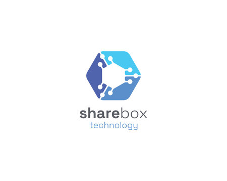Creative colorful share box logo