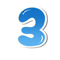 Blue 3D Number font