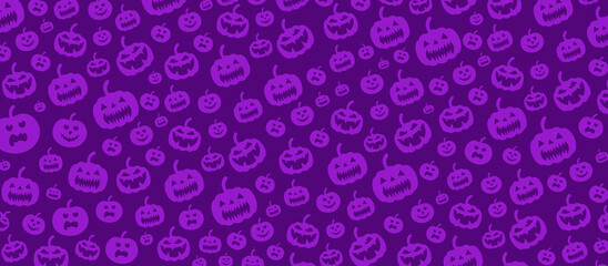31 October happy Halloween pattern background design with pumpkins. use to background, banner, placard, party invitation card, book cover and poster design template.