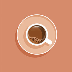 cappucino coffe cup in flat design illustration. coffe cup cartoon illustration logo