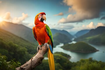 red and yellow parrot