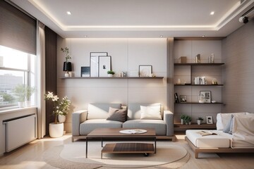 Real estate concept, Modern living room interior