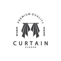 Simple Home Decoration Curtain Logo Templet Illustration