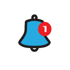 Set of Notification Bells and Concept Line Icons. Ringing Doorbells Outline Icons for Mobile Phone App. Bell with Red Button. Notice Symbol on Smartphone. Isolated Vector Illustration.