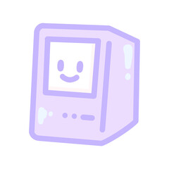 レトロな置き型コンピューターアイドル状態⭐︎PNG