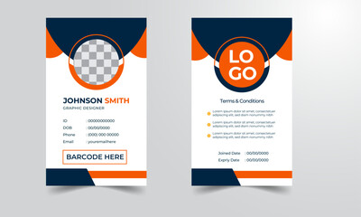 Modern identity card creative professional unique id card design for your company and office employee colorful icon collection simple realistic design template layout