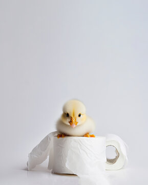 duckling on a toalet paper