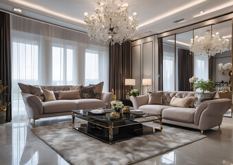 Luxury modern living room with elegant decor