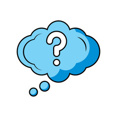 speech bubble with interrogation sign cloud