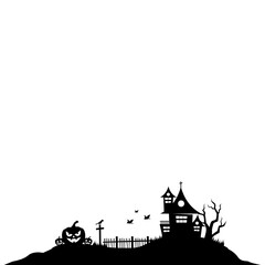 Halloween House Landscape Silhouette