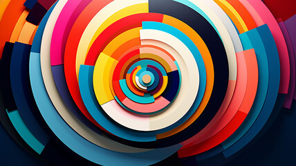 Abstract Colorful Geometric Composition Multicolor Style