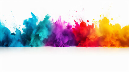 Fototapeta na wymiar Colorful Powder Explosion from Rainbow Holi Paint