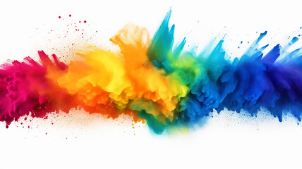 Vibrant Rainbow Holi Paint Color Powder Explosion