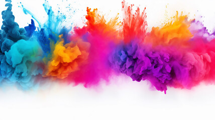 Colorful Powder Burst Rainbow Holi Paint