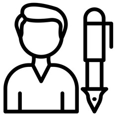 Vector Design Author Male Icon Style