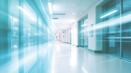 Abstract Blur Beautiful Corridor Hospital and Clinic Interior