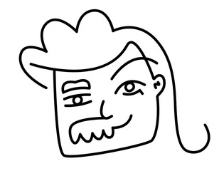 Creative man or woman portrait. Illustration in doodle style.