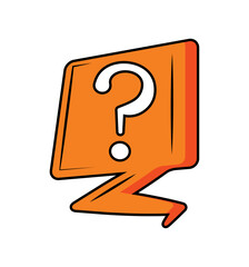 speech bubble with interrogation sign talking