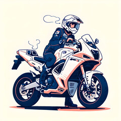 racing motorcycle cartoon Generative ai