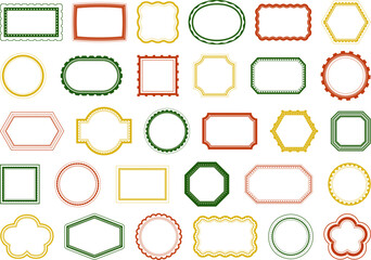 デコラティブなフレームのセット　枠　見出し　タイトル　飾り罫　あしらい　コピースペース　素材