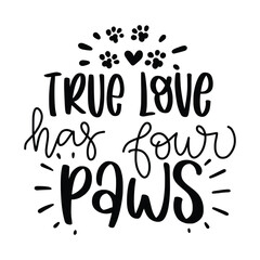 Cat and Catlover Hand-drawn vector lettering typography with cat paws isolated on white background. Illustration with slogan for clothe, print, banner, badge, poster, sticker