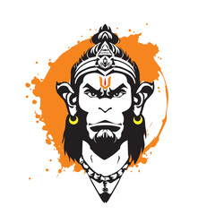 Lord Hanuman trendy vector design,