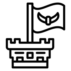 Vector Design Castle Flag Icon Style